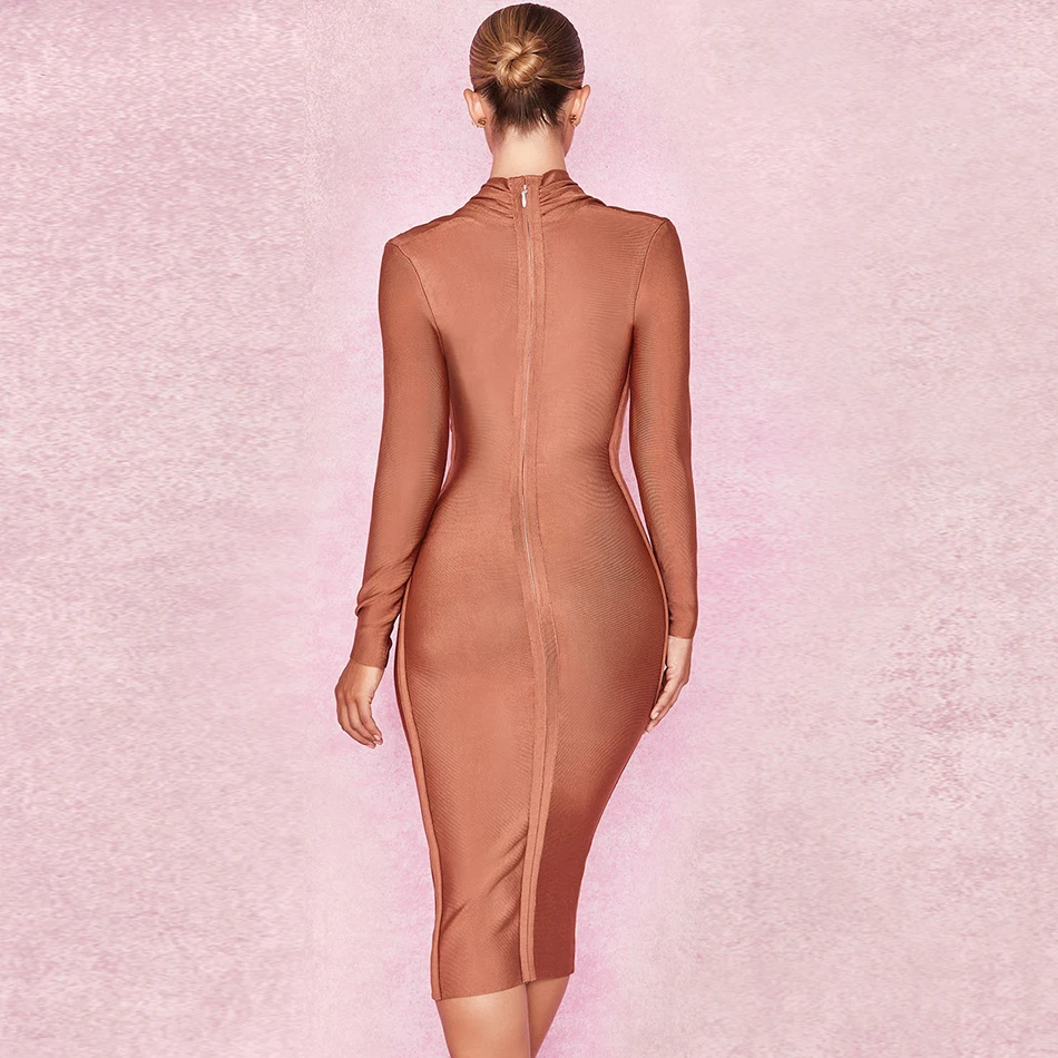 Сексуальное платье повязки 2021 Осенняя мода v-образным вырезом плиссированное для