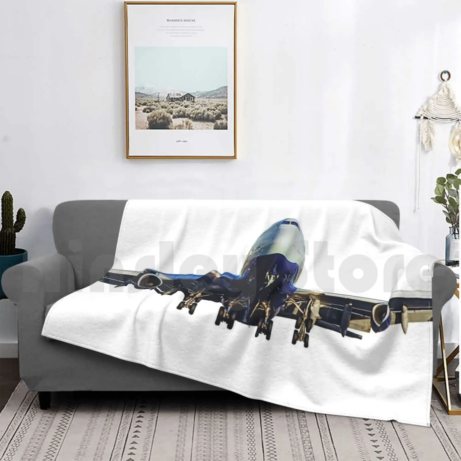 Big Aeroplane Air Travel-Airport-Holiday Blanket Fashion Custom Big Airplane Plane Airplane Jumbo Jet