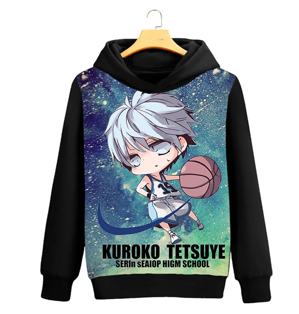 Толстовка унисекс с капюшоном Kuroko no Basuke для мужчин и женщин черный Свитшот