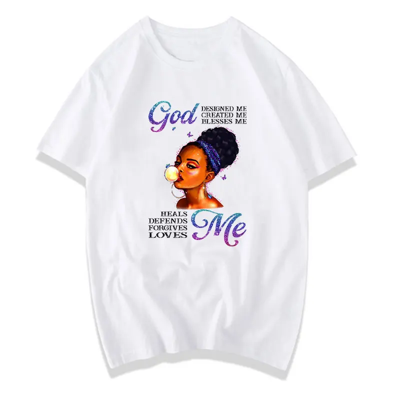 

High Quality Black Girl Magic Custom Women Shirts Melanin T Shirt For Women