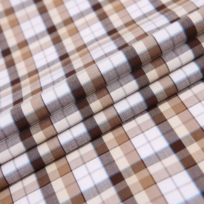 

Men's Short Sleeve Plaid Checkered Bamboo Fiber Shirts Pocket-less Design England Style Casual Standard-fit Button-down Shirt