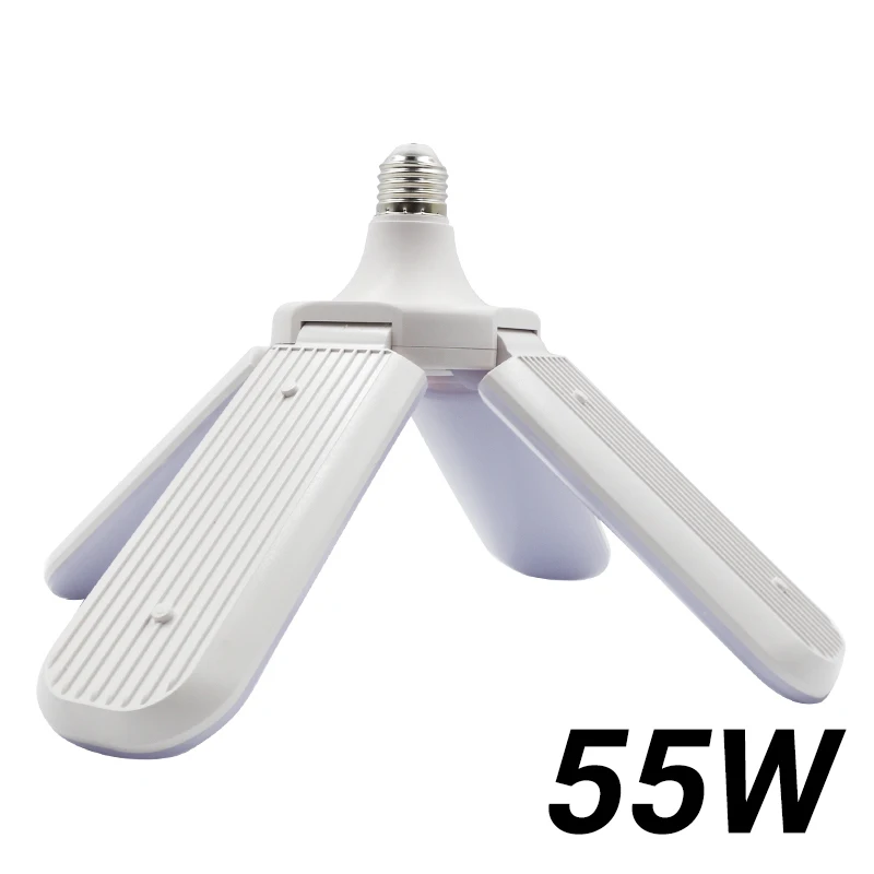 55W bulb Светодиодный IARY 96-265V 45W E27 светодиодный лампы Супер яркий Складная лопасть вентилятора с регулируемым углом наклона потолочный светильник современного дома энергосберегающие лампы CE по ограничению на использование опасных материалов в производстве - Испускаемый цвет: 55W bulb
