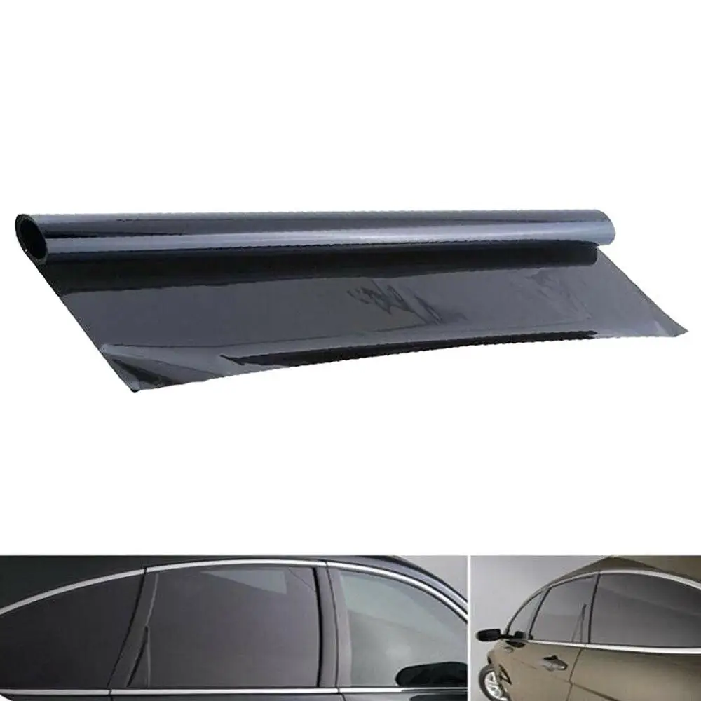 100x50cm VLT 5% Black Car Window Glass Building Tinting Film Auto Roll Side Solar UV Protection Sticker Curtain Scraper | Автомобили и