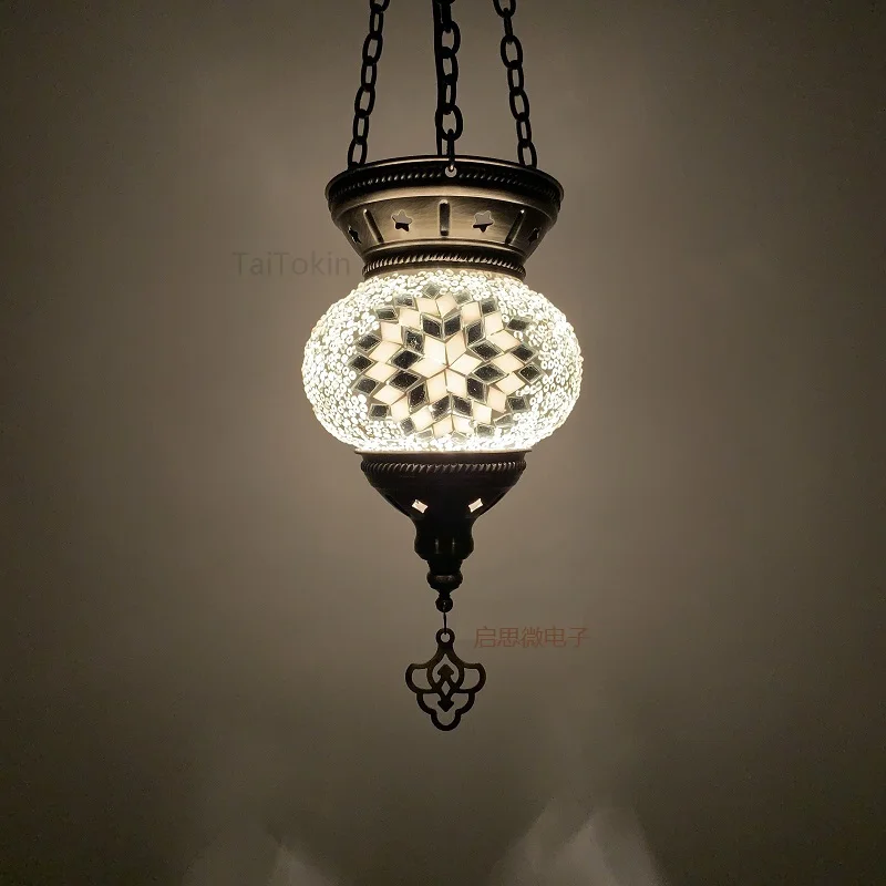 New Turkish mosaic pendant Lamp vintage art deco Handcrafted lamparas de mesa mosaic Glass romantic  light lamparas con mosaicos