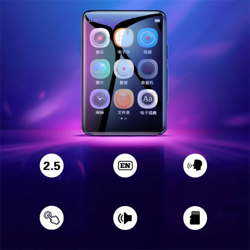 CHENFEC-C5 MP4 плеер Bluetooth5.0 HiFi lossless музыкальный с динамиком 2 5 дюйма полный сенсорный