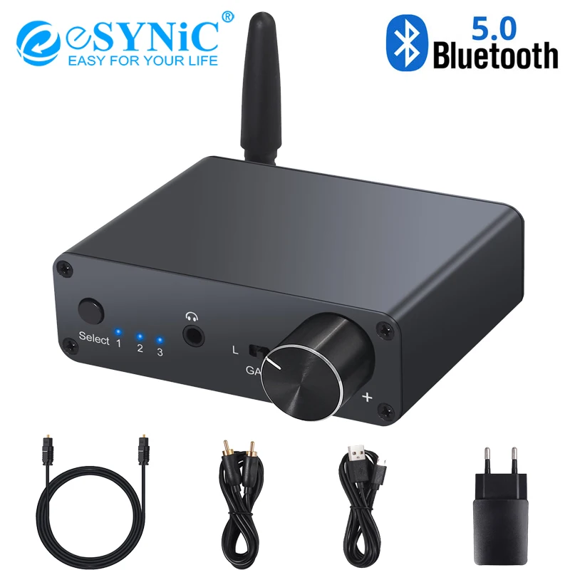 Преобразователь ЦАП eSYNiC 192k Bluetooth с усилителем для наушников цифро-аналоговый