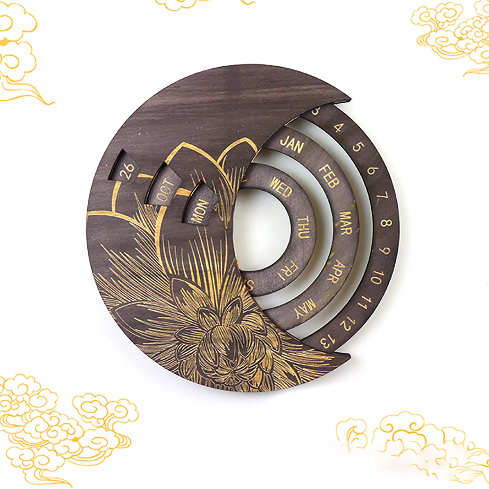 Деревянный вечный календарь с Луной подвесной креативный письменный стол ручной