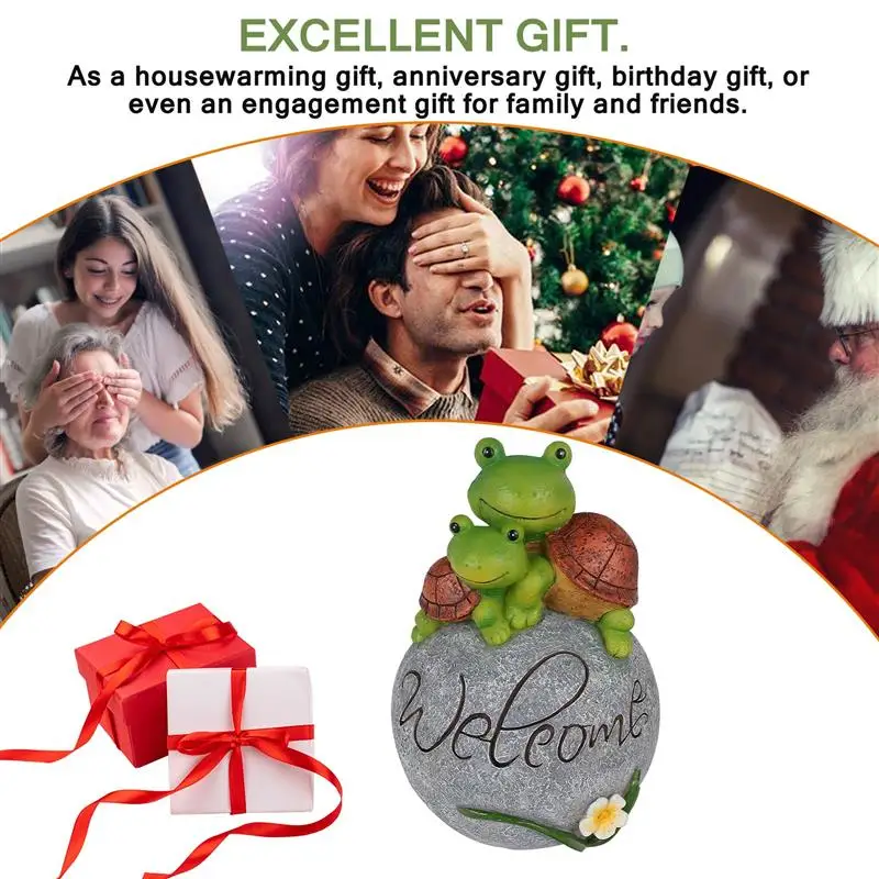 5 дюймов садовая статуя черепахи орнамент Добро пожаловать на скале для улицы или