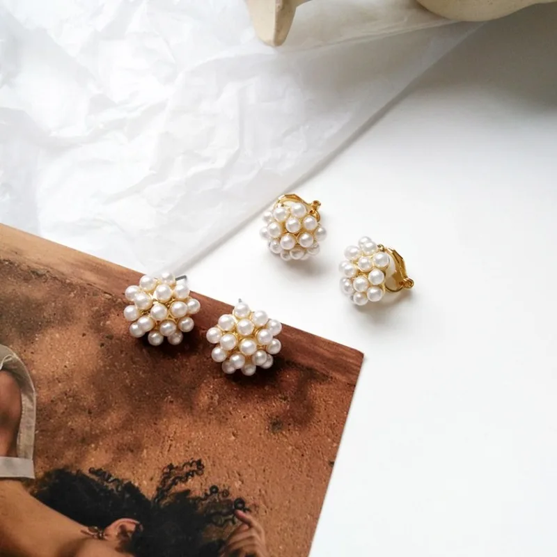 Женские маленькие серьги гвоздики с искусственным жемчугом|Серьги-гвоздики| |