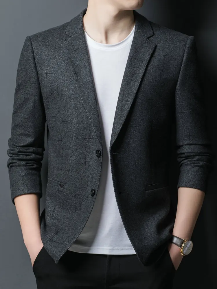 2022 весенне-осенние Мужские приталенные блейзеры черные серые тени клетчатый