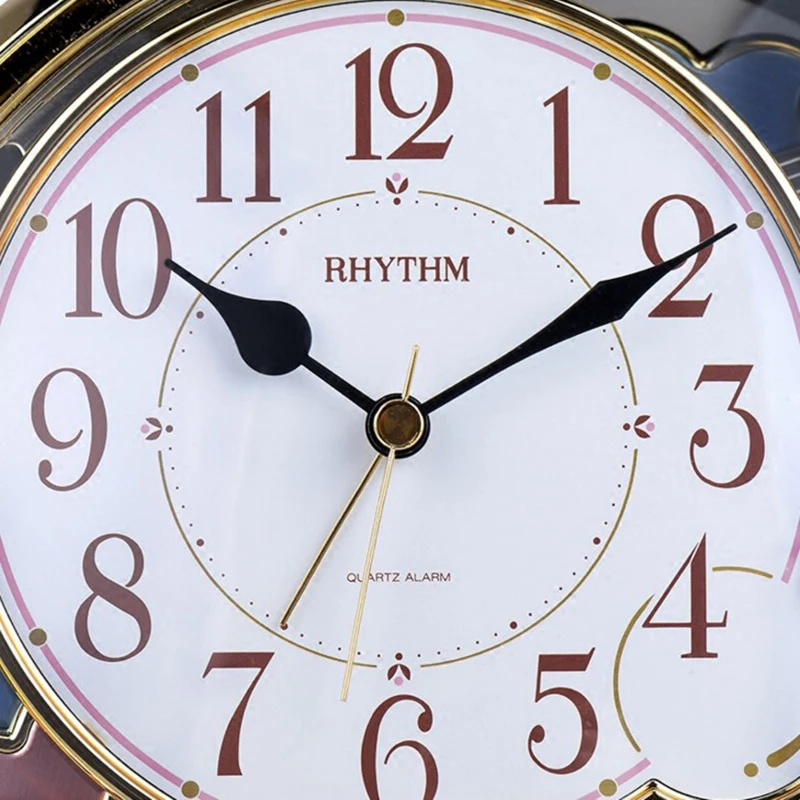 100% NEW AND HIGH QUALITY EXQUISITE CUTE MINI BEAR SILENT JUMPING MOVEMENT TABLE CLOCK ALARM GOLD FRAME CHILDREN'S GIFTS | Дом и сад