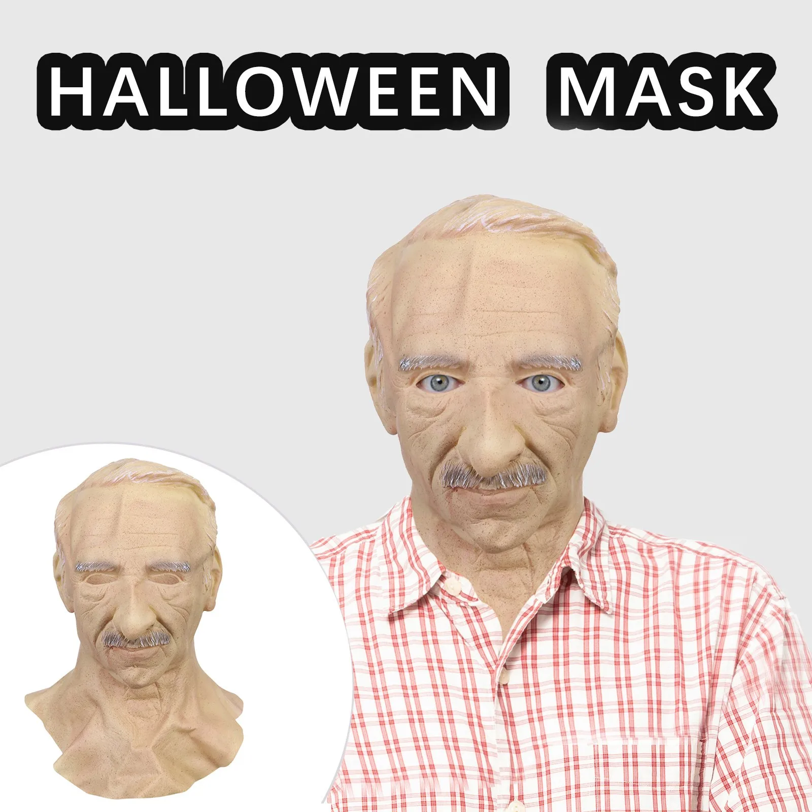 

Halloween Another Me Elder Man Mask Full Latex Cosplay Holiday Funny Masks Creepy Party Supersoft Old Man Supersoft Adult Mask