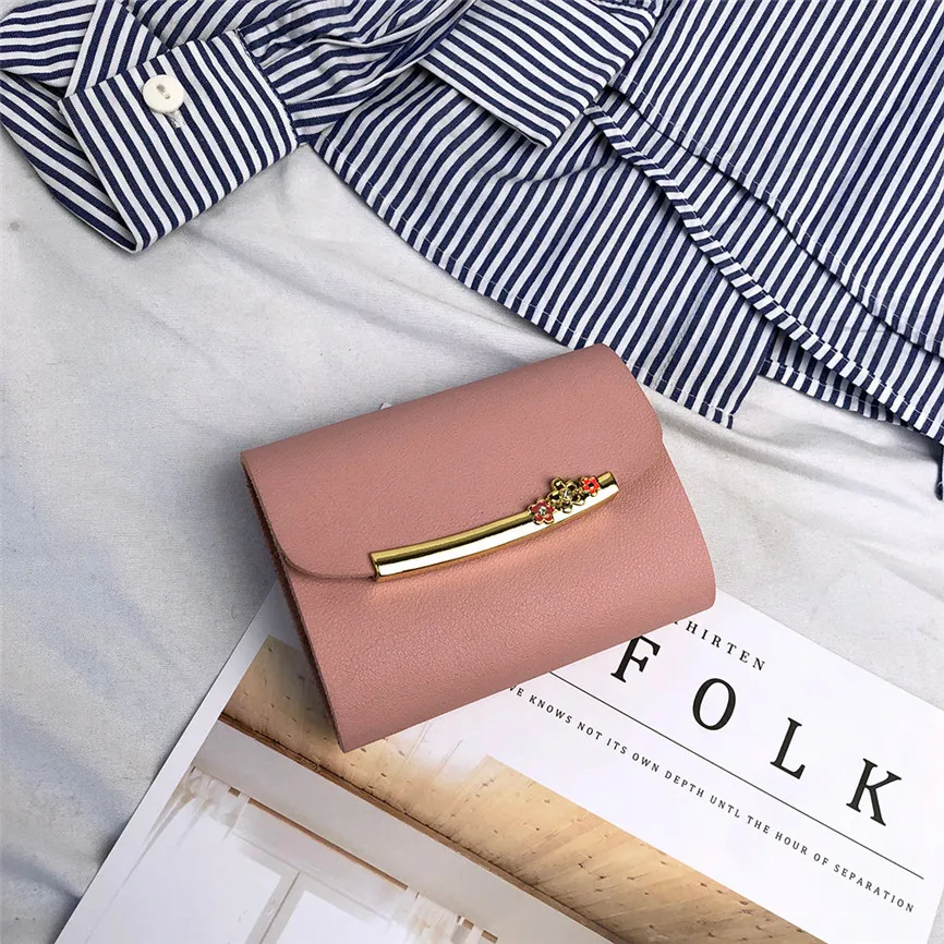 Мини-кошелек женские короткие кошельки для денег маленький складной женский