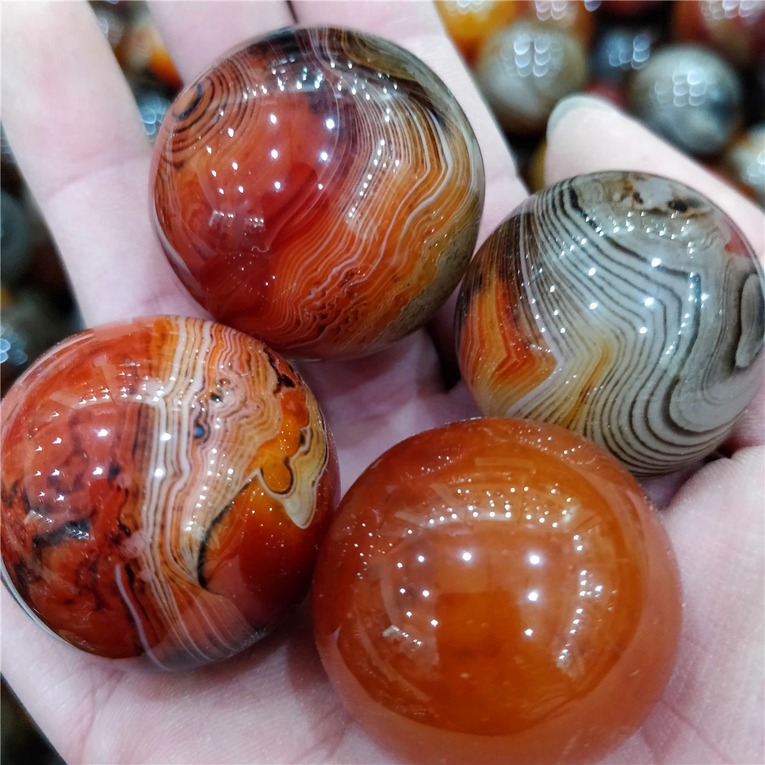 

High Quality Crystals Natural Augustsardonyx Lace Agates Sphere Worry Stones Aesthetic Decorate Gemstones Chakras Healing Balls