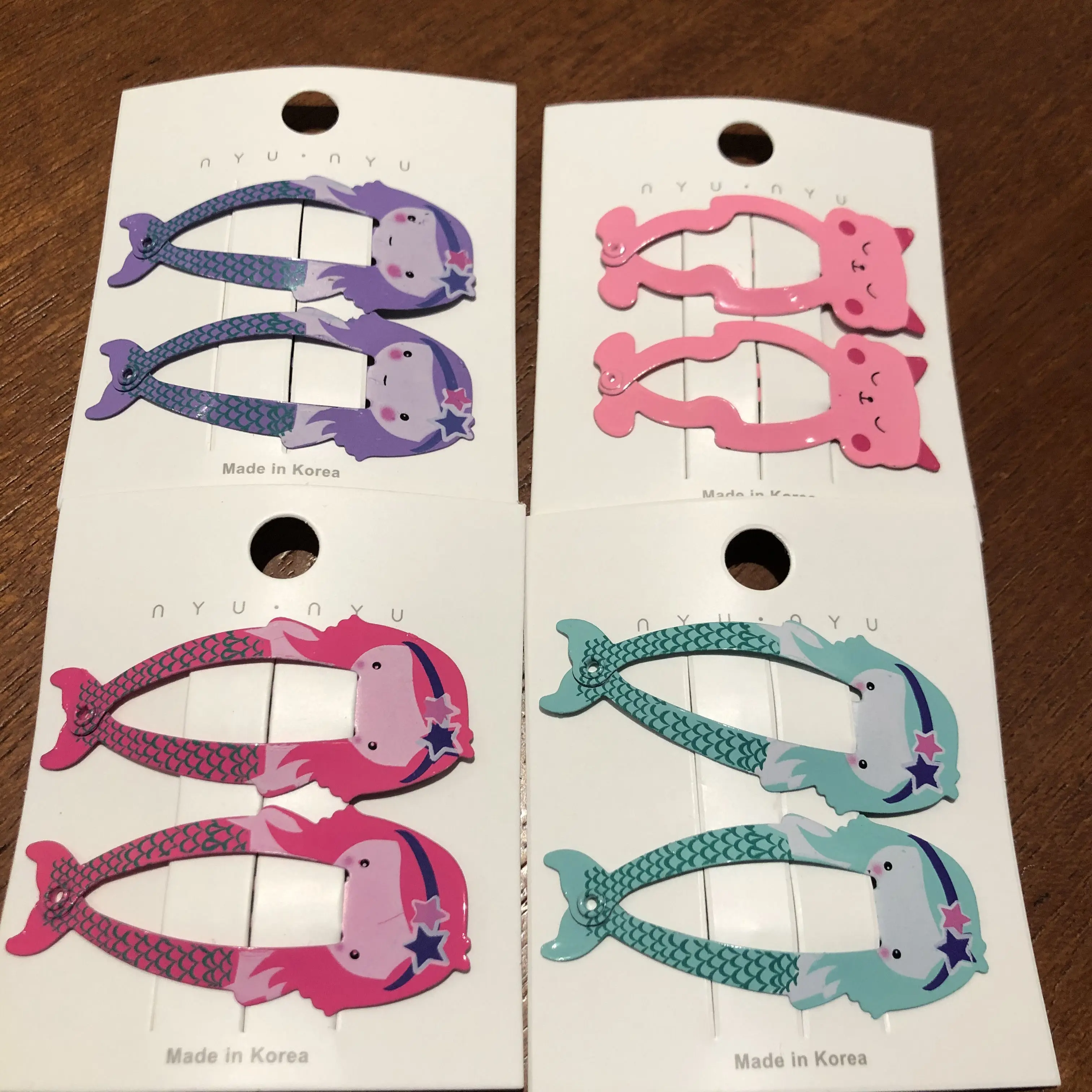 Hot Sale 2pcs Pink Cat Animal Cartoon Character Hair Clip Fruit Print Metal Barrette DIY Accessories Girl Baby Headwear For Gift | Детская