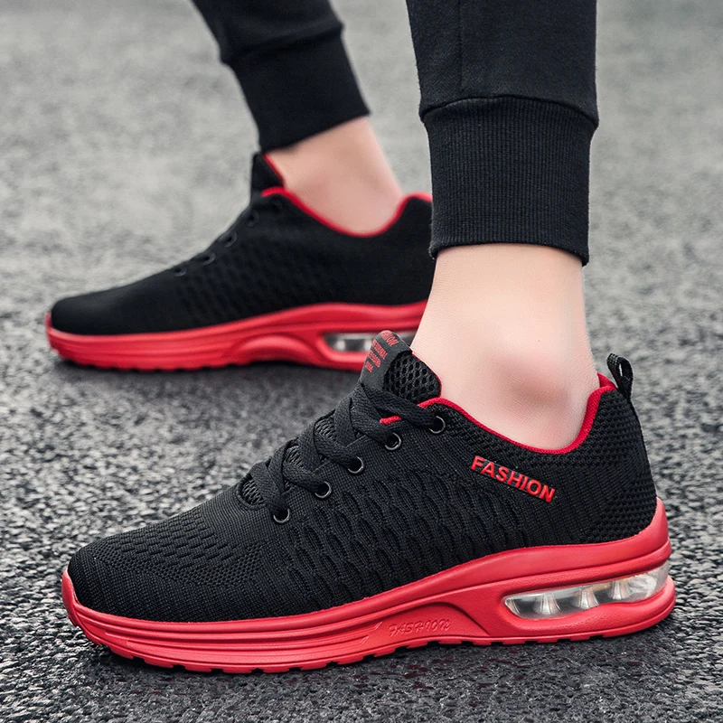 

Hot Lightweight Men Casual Sneakers Cheap Fashion Red Air Sneakers Spring Man Shoes Breathable Plus Size 37-47 zapatillas hombre