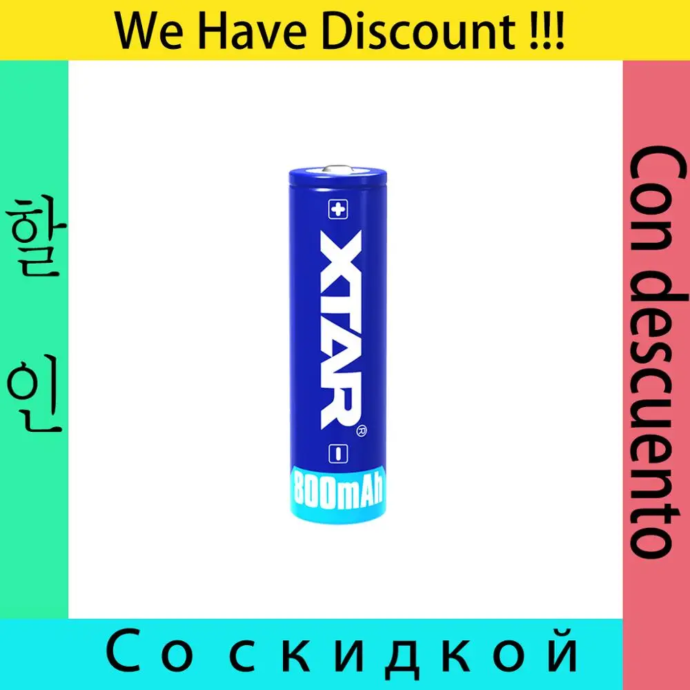 Литий ионная аккумуляторная батарея XTAR 14500 800 мАч 3 7 в|Перезаряжаемые батареи| |