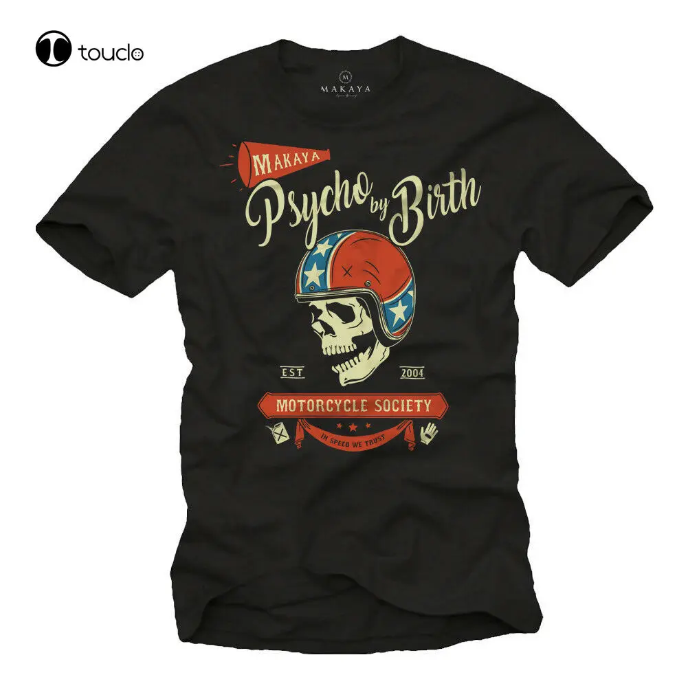 

Details Zu Vintage Rockabilly Herren T-Shirt Mit Biker Skull - Männer Totenkopf Motorrad