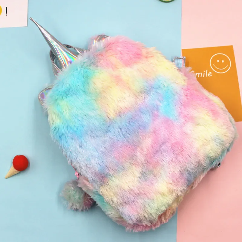 

New Children School Bags Plush Cute Unicorn Backpack For Girls Schoolbag Kids Baby Shoulder Bag Kindergarten Mini BookBag