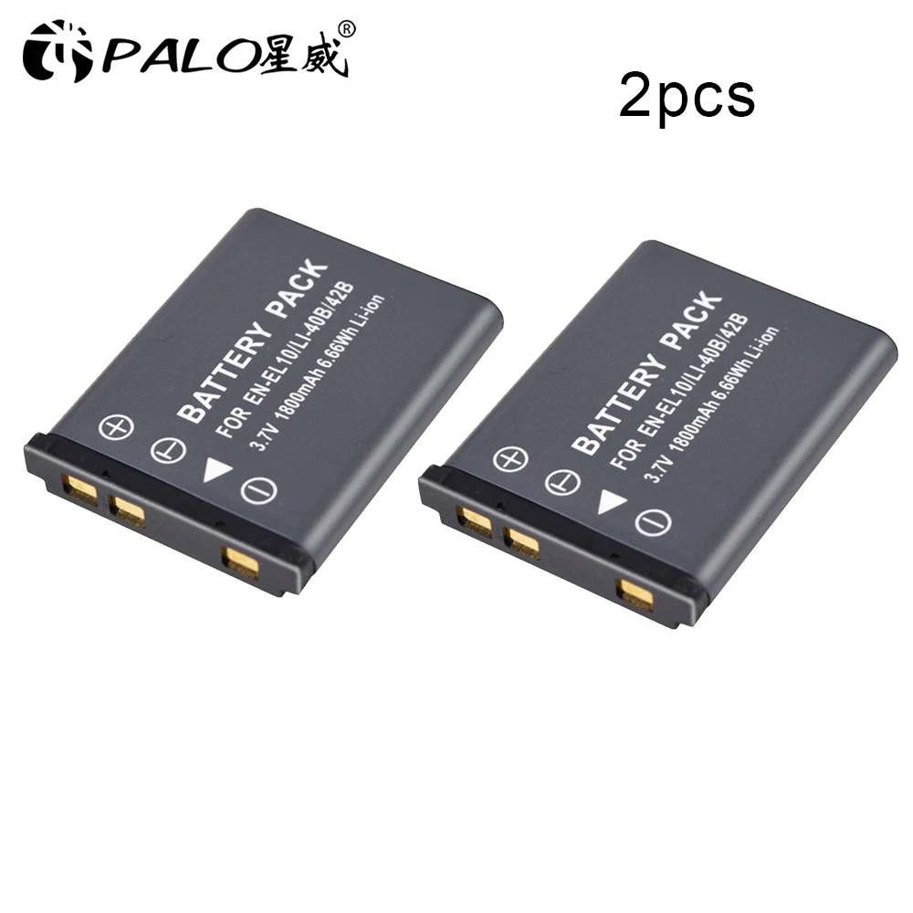el10 40b x2 Новинка 1 шт. камера EL10 40B батарея 3,7 V 1800mah литий-ионная аккумуляторная батарея для OLYMPUS U700 U710 FE230 FE340 FE290 FE360 - Цвет: el10 40b x2