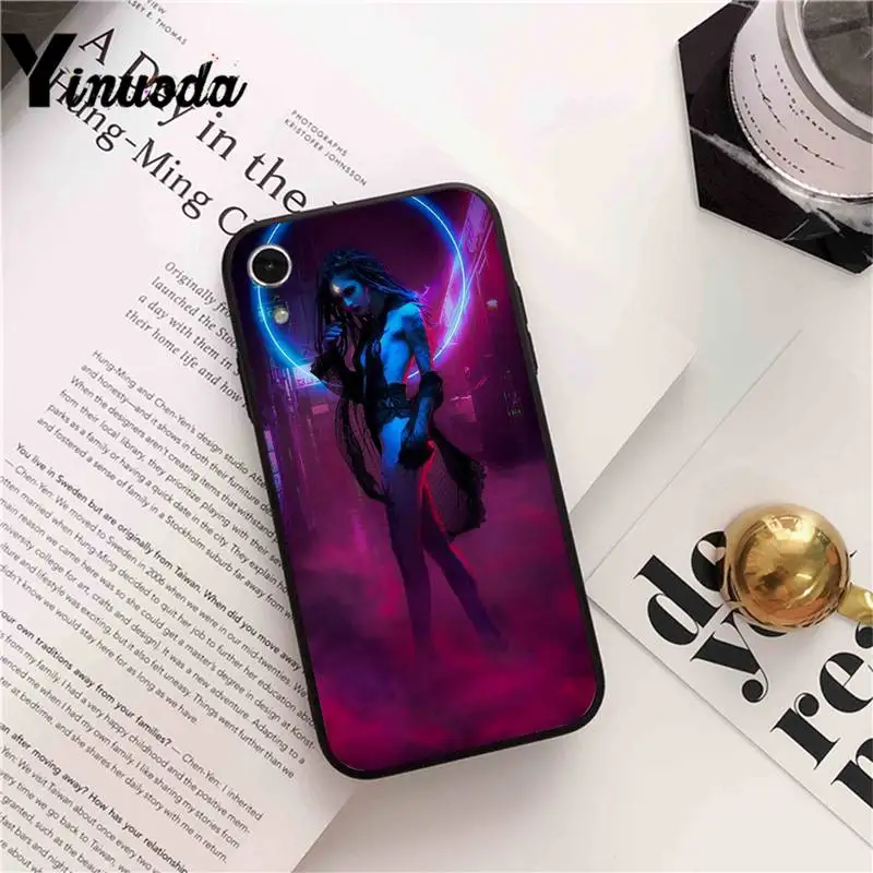 

Yinuoda Beautiful girl Neon Witch Phone Case cover For iPhone X 8 7 6 6S Plus XS MAX 5 5S SE XR 11 12 Pro Promax coque