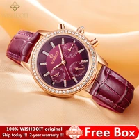 100original wishdoit ladies watch women waterproof leather quartz analog 2021new fashion diamond wristwatches top brand luxury