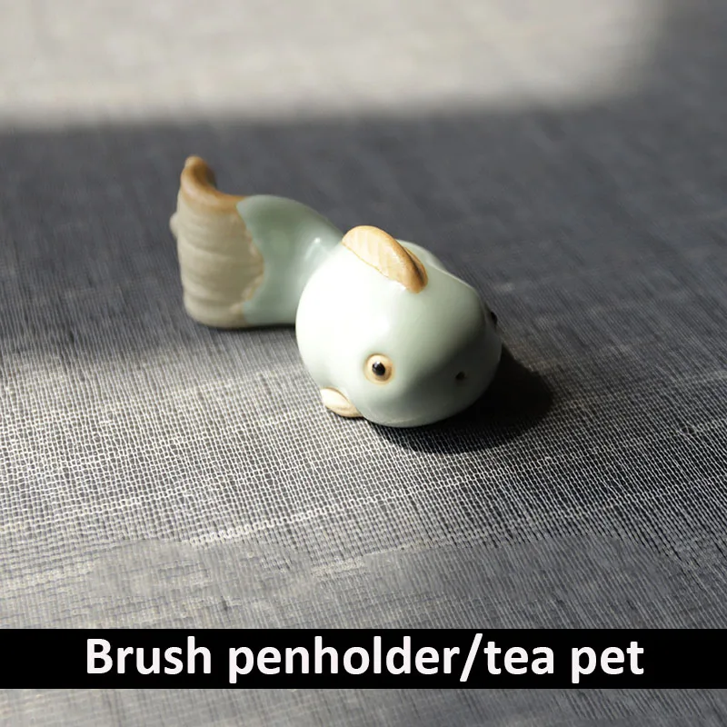1piece Chinese Ceramic Brush Penholder Calligraphy Brush Rack Pen Holder Ceramic Tea Pet