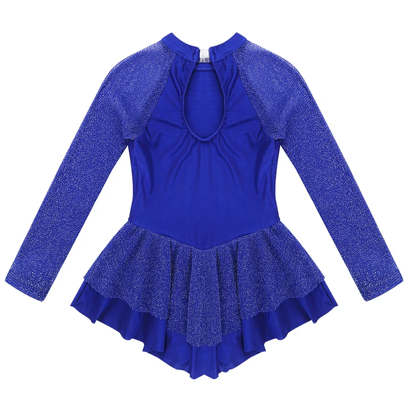 ChicTry Дети Подростки блестящие стразы с длинными рукавами гимнастика трико для