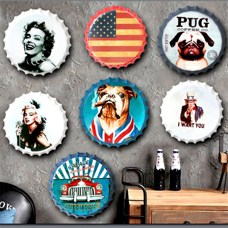 Винтажная круглая Оловянная вывеска в американском стиле декор для пивных