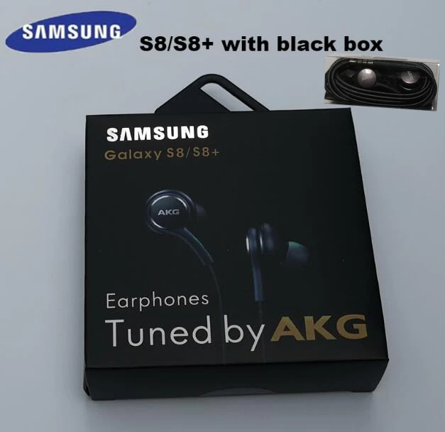 S8 with black box Samsung AKG Наушники EO-IG955 3,5 мм наушники-вкладыши с микрофоном Проводная гарнитура для samsung Galaxy s10 S9 S8 S7 S6 S5 huawei xiaomi смартфон - Цвет: S8 with black box