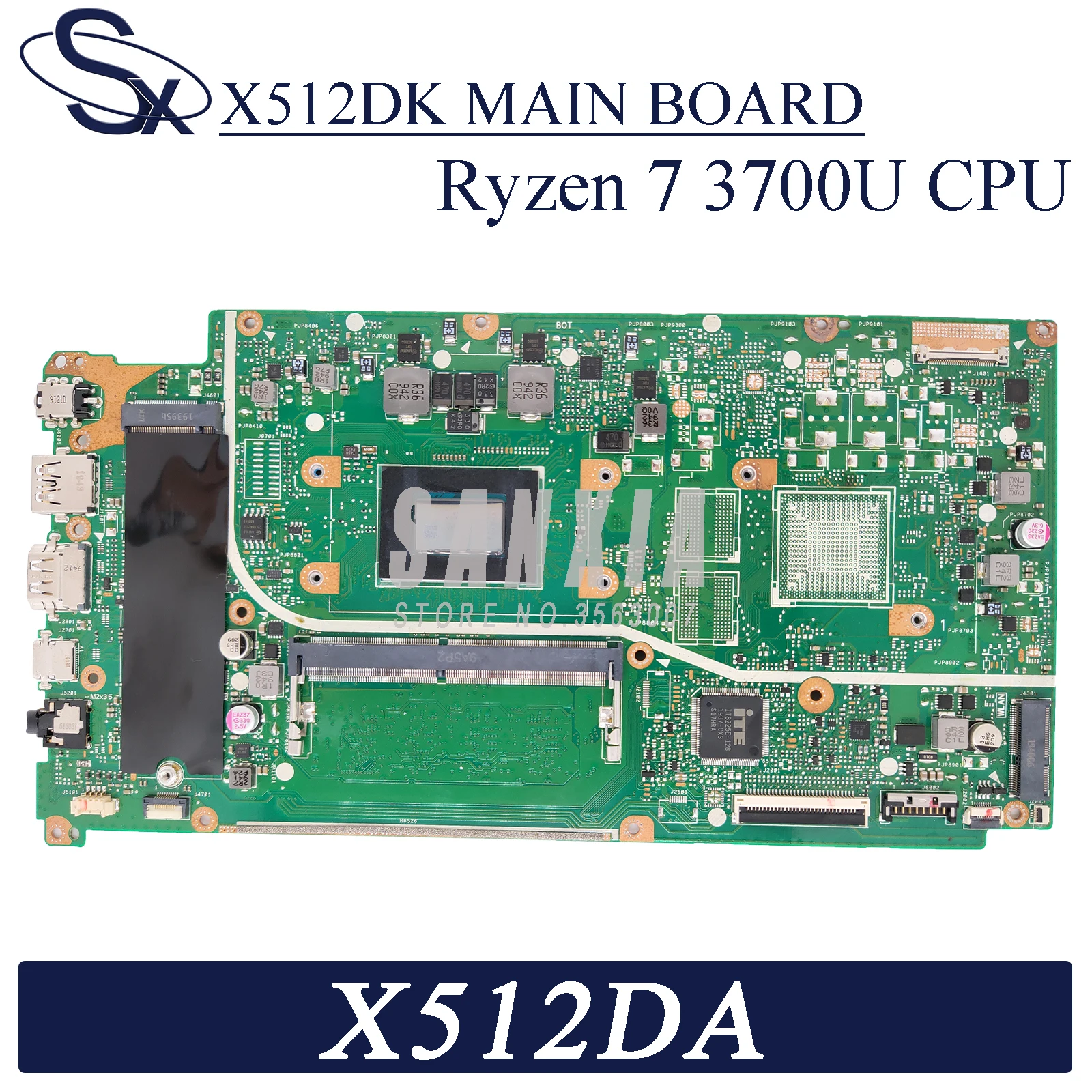 

Материнская плата KEFU X512DK для ноутбука ASUS X512DA X512D, оригинальная материнская плата Ryzen 7 3700U CPU (R7-3700U) UMA
