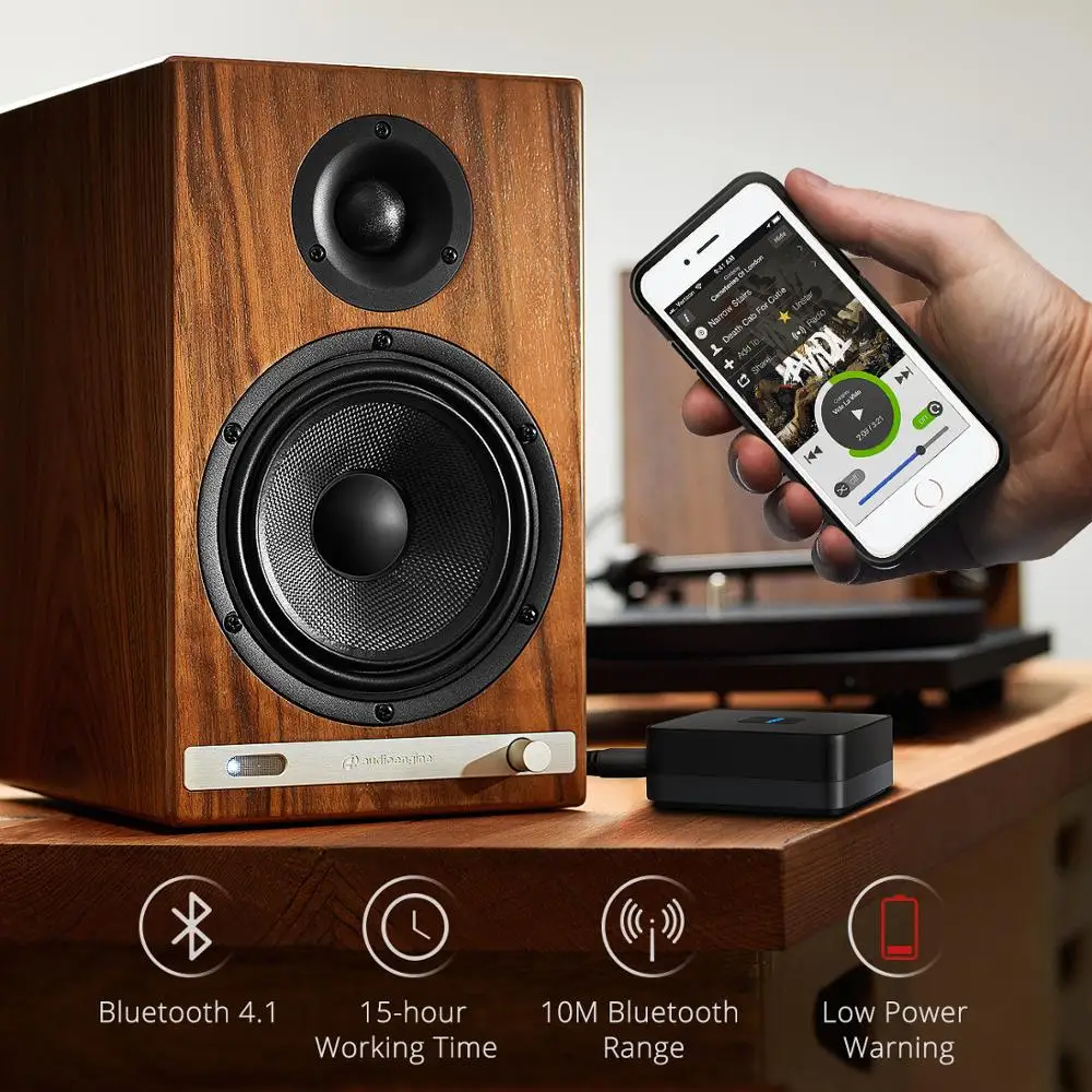 Mpow Bluetooth приемник беспроводной аудио адаптер Подключение 2 Bluetooth устройства для 15 ч долгое время работы авто 3,5 мм аудио кабель