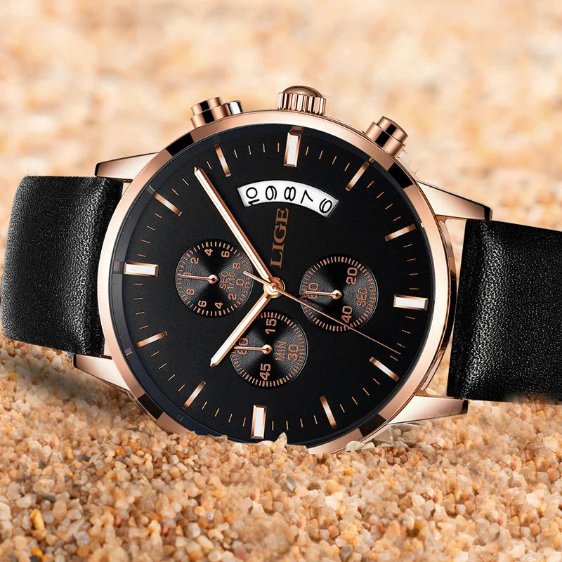 LIGE мужские часы Лидирующий бренд роскошные военные спортивные деловые кварцевые