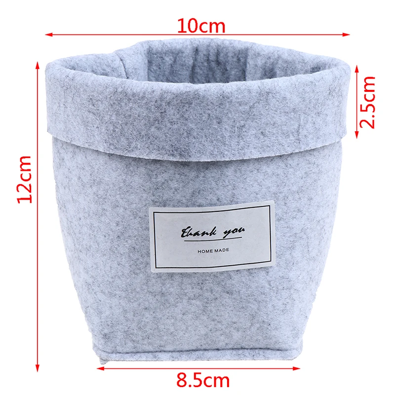

1 Pieces Gray/Khaki Felt Flower Pots Mini Succulents Planter Pot Letters Print Reuseable Multifunction Storage Bag