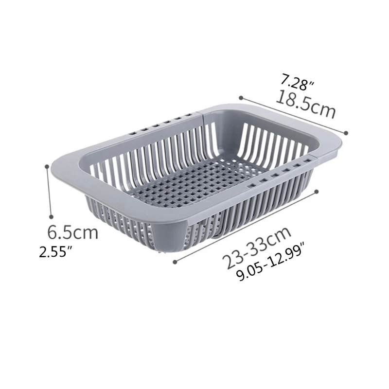 

Retractable Kitchen Sink Drain Basket Rectangle Plastic Dish Rack Sink Filter