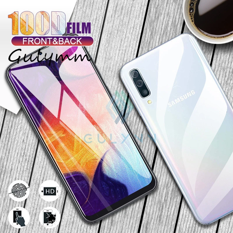 Защитная пленка для экрана спереди и сзади мягкая Гидрогелевая Samsung M30S защитная