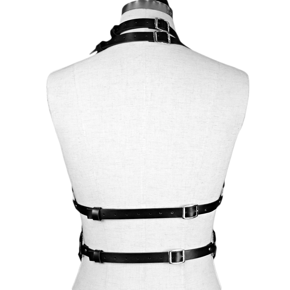 BAFEI Sexy Body Cage Bondage Garter Belt Lingerie Erotic Belt Leather Harness Women Stockings Crop Top Straps Punk Goth Clothes