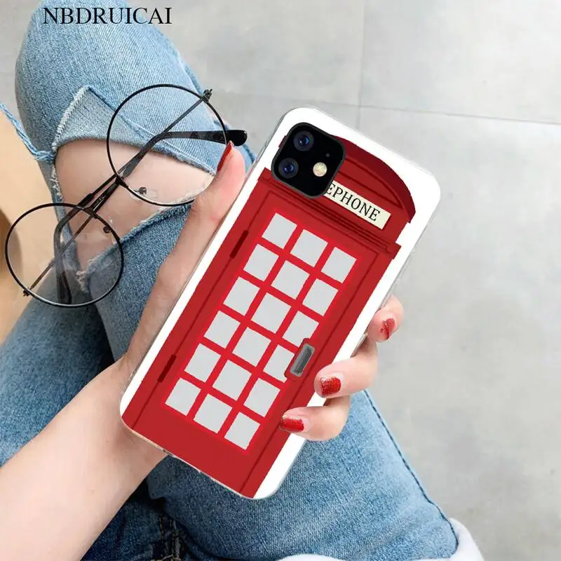 NBDRUICAI красная телефонная будка коробка Лондон мягкий телефонный чехол для iPhone 11
