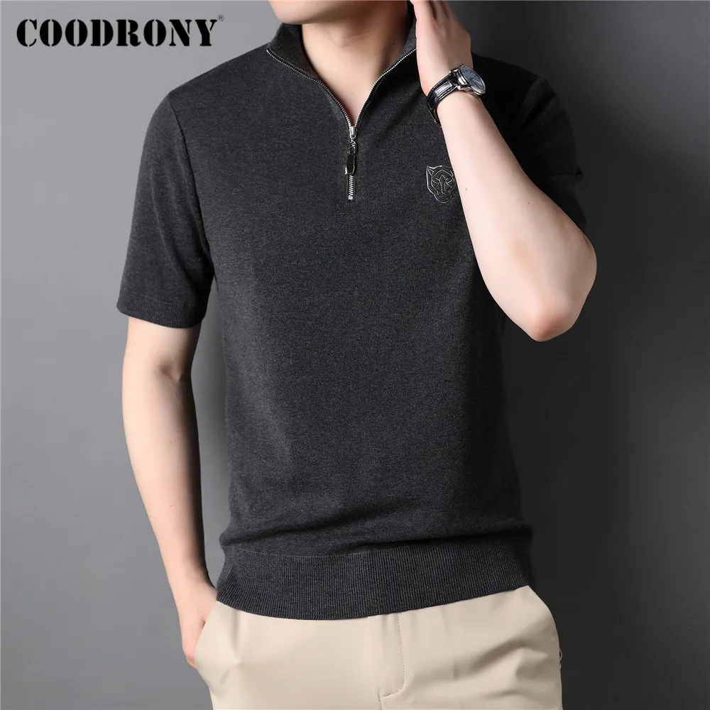 

Свитер Мужской трикотажный, на молнии, с коротким рукавом