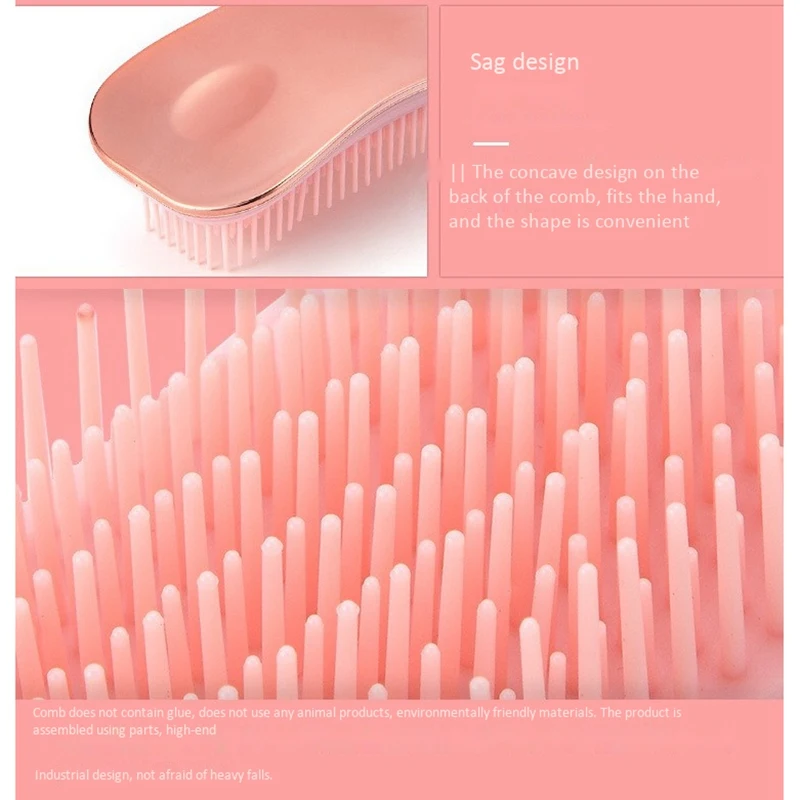 

Hair Brush, Wet Or Dry Detangling Hairbrush for All Hair Types(Black+Pink)