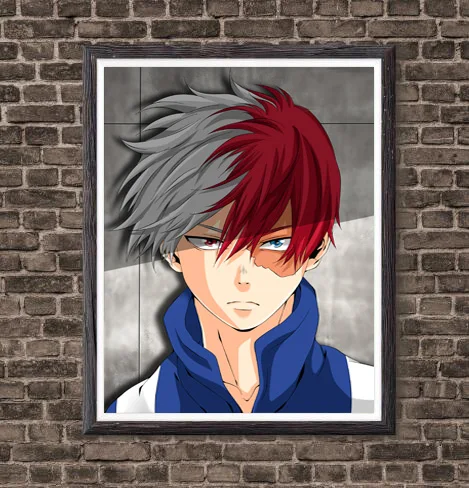 Shouto My Hero Academia аниме тема Красочная картина холст художественные постеры печать