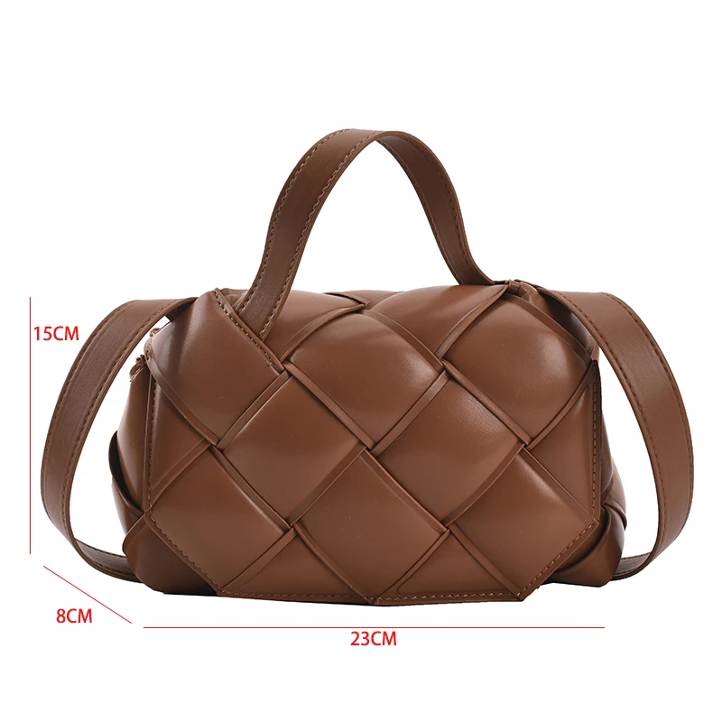 

Soft Top-Handle Tote 2021 Fashion Quality Leather Shoulder Bag Designer Women's Green Woven Handbags Brand Luxury Crossbody Bag