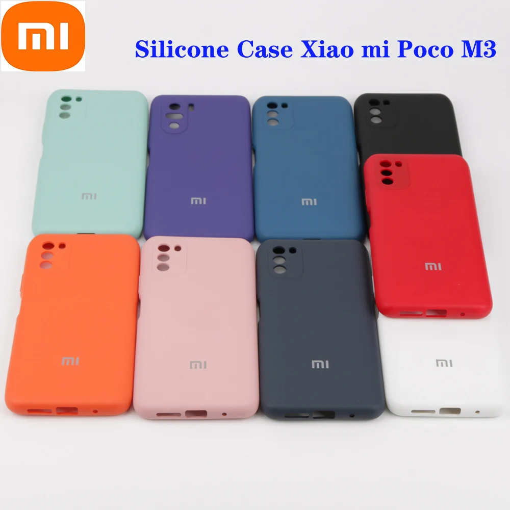 

For Mi poco M3 Cover Case for Xiaomi poco M3 Original Liquid Silicone Case