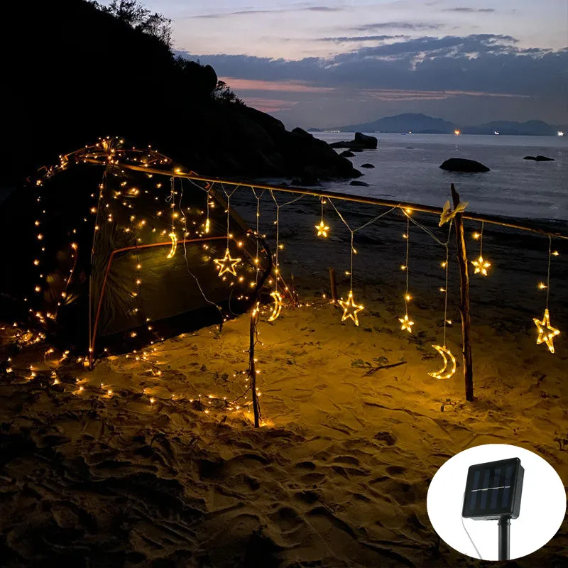 

Светодиодная уличная гирлянда с питанием от солнечной батареи, 8 режимов, водонепроницаесветильник Рождественская светильник ная лента дл...