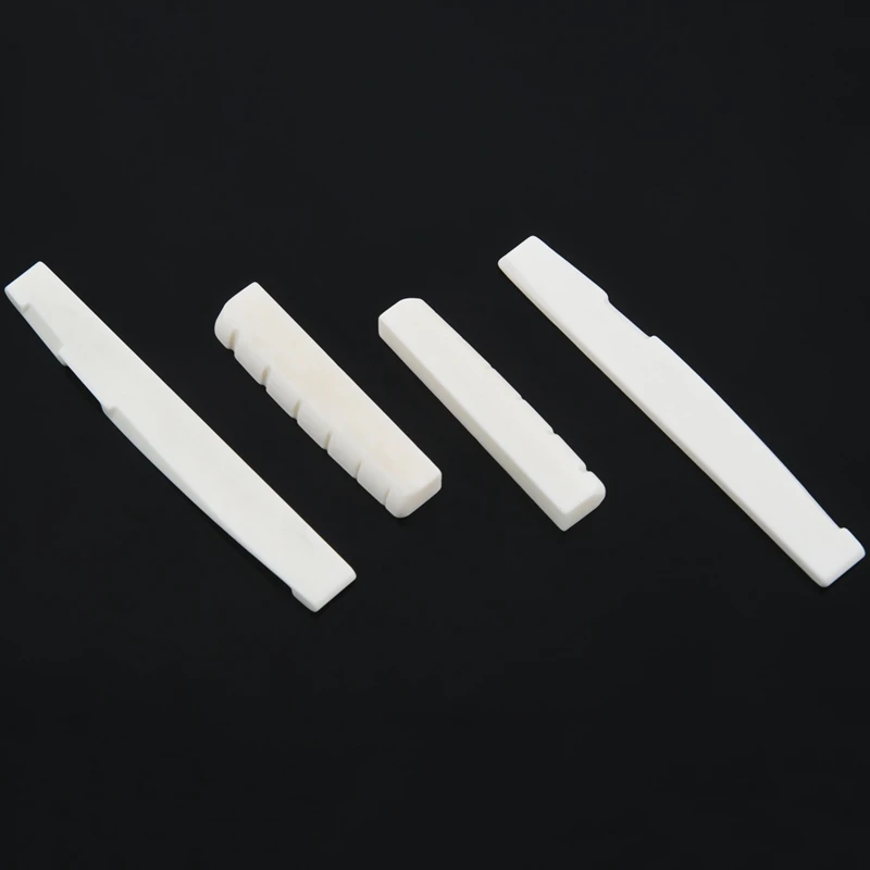 2 Sets of 4pcs 6 String Acoustic Guitar Bone Bridge Saddle and Nut Made Real | Спорт и развлечения
