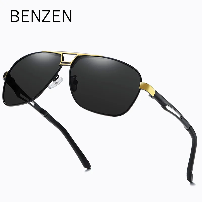 

BENZEN Top Al-Mg квадратные поляризационные солнцезащитные очки для мужчин и женщин, мужские безопасные очки для вождения, Oculos De Sol Masculino 960