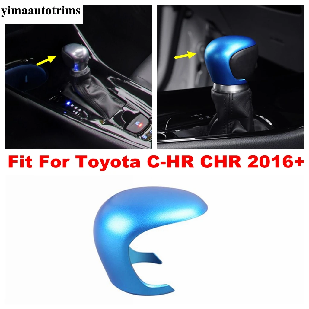 

Car Gear Head Shift Knob Handle Decor Cover Trim For Toyota C-HR CHR 2016 - 2022 Blue Style ABS Interior Refit Kit Accessories