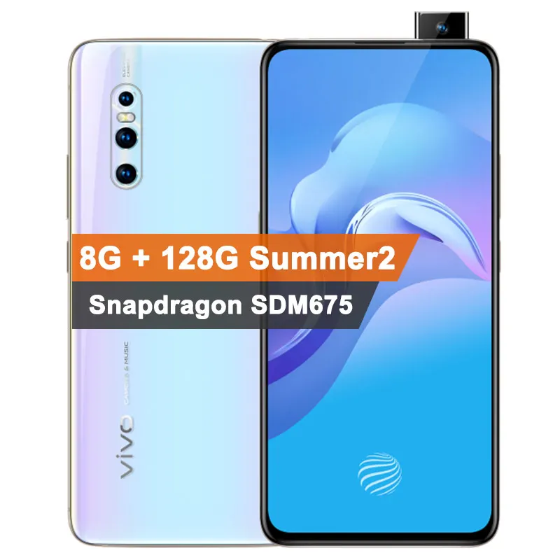 vivo X27, подъемная камера, 128 МП, мобильный телефон, 8 ГБ, 6,39 ГБ, 9,0 дюймов, полный экран, Восьмиядерный, задняя камера, 3 камеры s, Android, 4G телефон - Цвет: 8GB 128GB summer 2