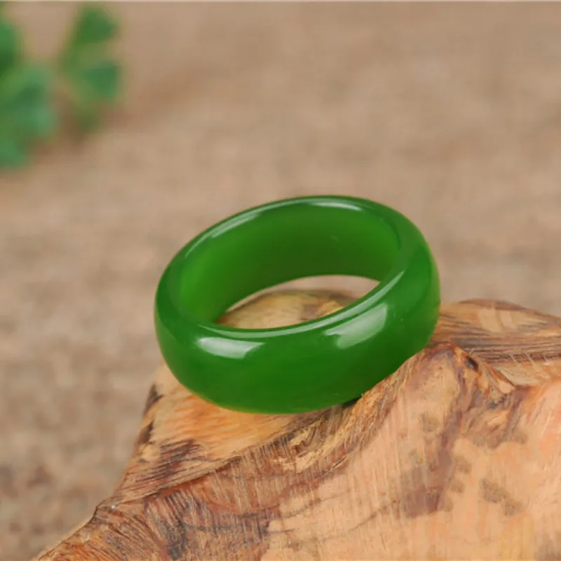 Натуральное зеленое нефритовое кольцо китайский джадеит амулет модное