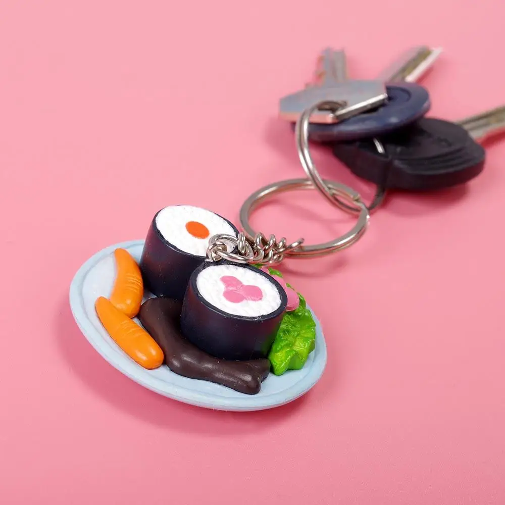 Творческий лосось ломтики суши Shaped брелок Еда моделирование кулон для ключей